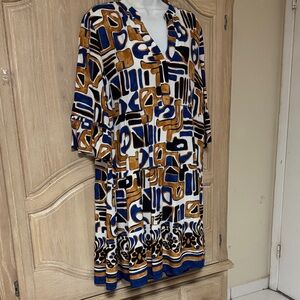 NEW Mlle Gabrielle Vibrant Blue and Orange Dress
